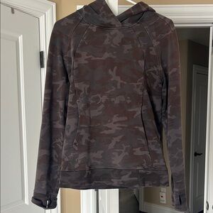 Lululemon Athletica Brown and Gray Sweater with Hood